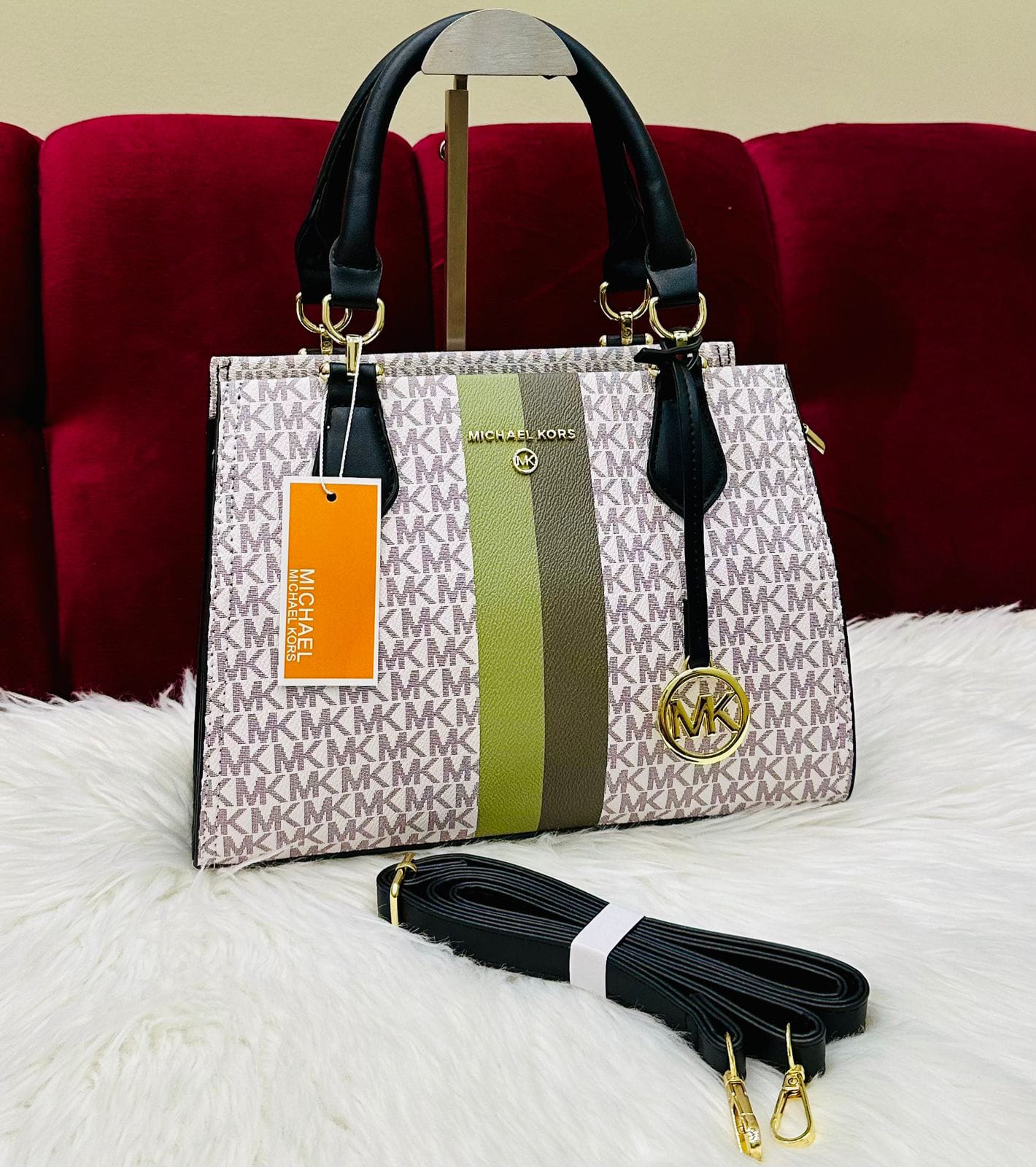 Michael Kors Striped Signature Handbag