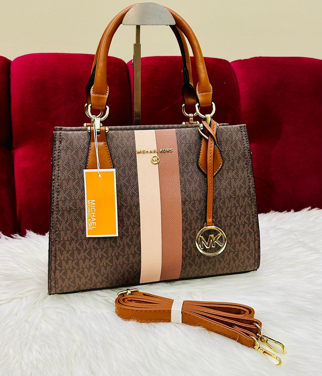 Michael Kors Striped Signature Handbag